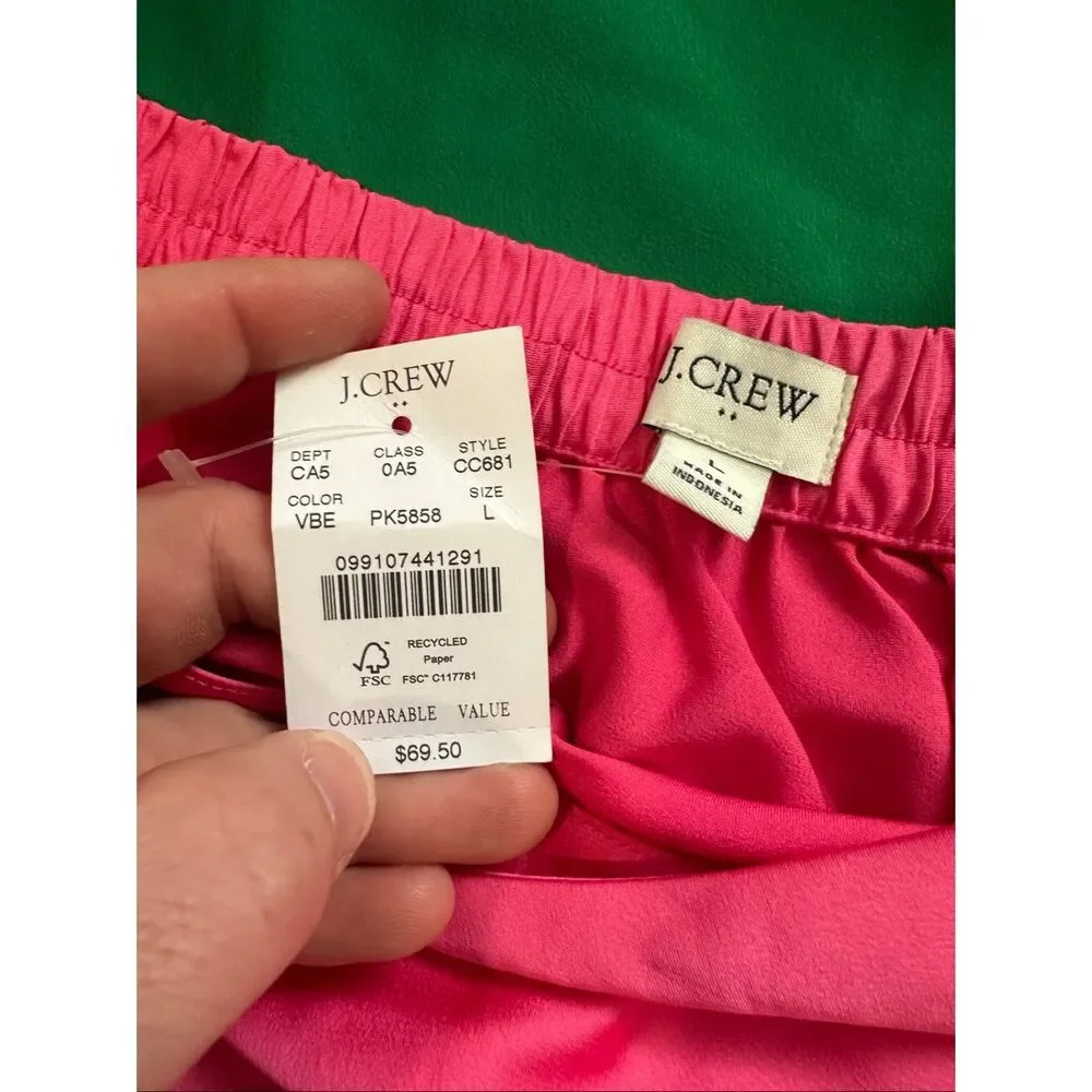 Bundle of 3 J. Crew Satin Skirts Large Pink, Navy, Green - Picture 3 of 6